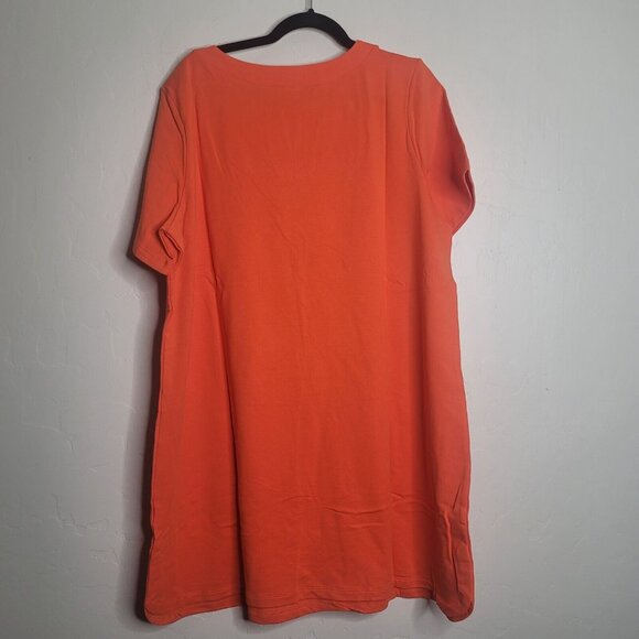 Susan Graver Knit Orange w Pockets Dress SZ XL - Picture 3 of 4